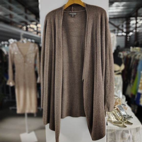 Barefoot Dreams Bamboo Chic Lite Calypso Wrap Cardigan | Taupe | Size S/M - Picture 2 of 6